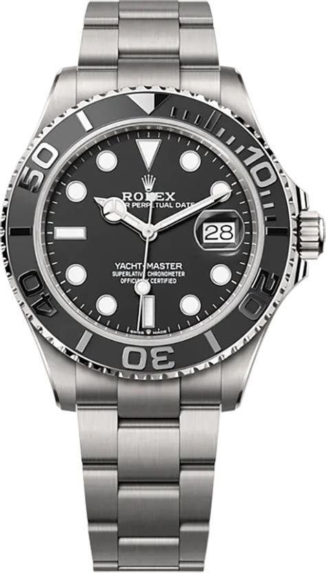 rolex yacht-master 42 black dial titanium men's watch 226627-0001